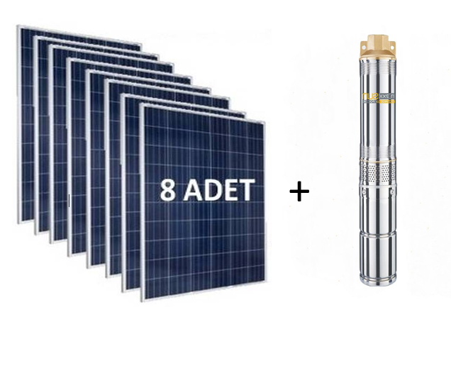 285 Watt 8 Adet Güneş Paneli Ve Dc Solar Pompa Tak Çalıştır Hazır