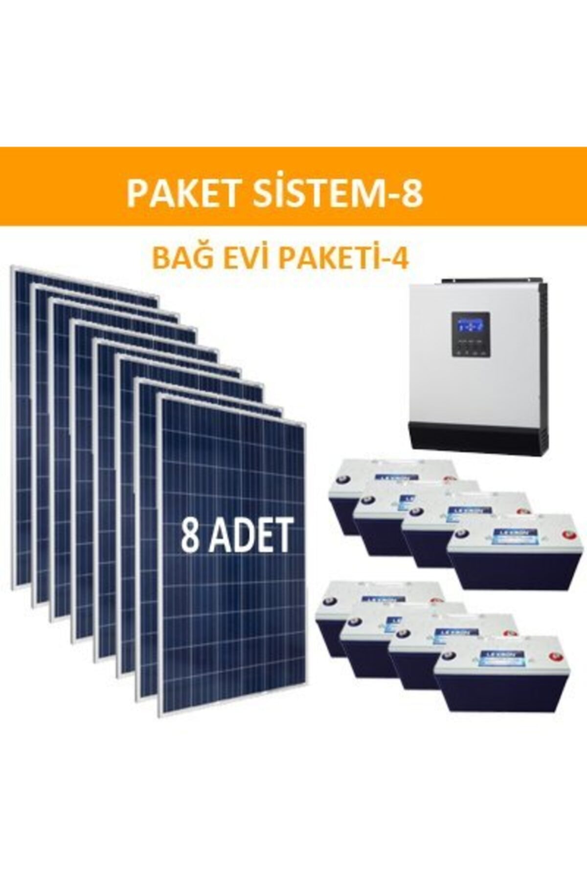 Lexron Bağ Evi Solar Paketi 5kva Inverter 280w Güneş Paneli (paket 8) PKT8