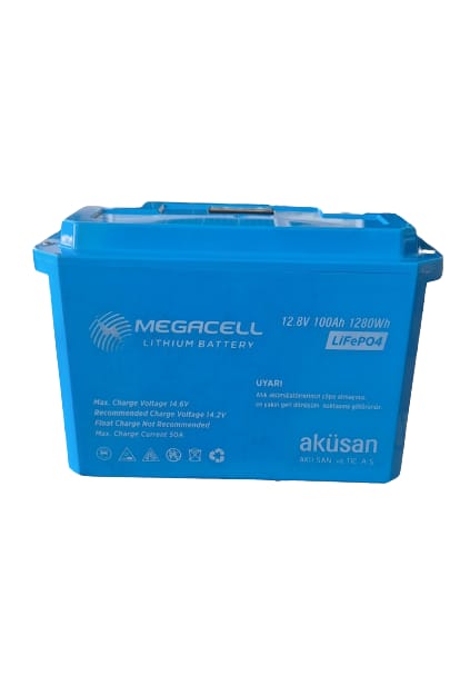 Megacell 100 Ah 12.8 V ABS Lityum Demir Fosfat Akü-LiFePO4