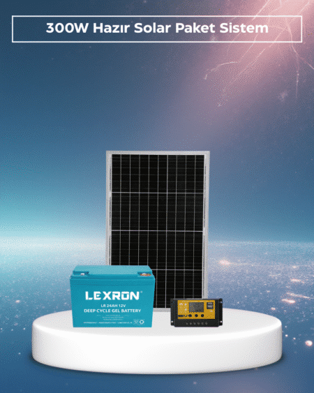 300W Hazır Solar Paket Sistem | Telefon Şarj & Aydınlatma Seti