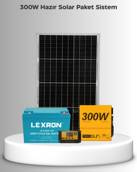 300W Hazır Solar Paket Sistem | Telefon Şarj & Aydınlatma Seti
