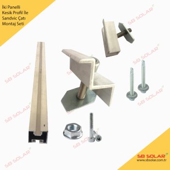 Güneş Enerjisi - Iki Panelli Kesik Profil Ile Sandviç Çatı Montaj