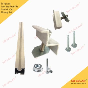 Güneş Paneli Solar Montaj Ekipmanı Iki Panelli Sandviç Tam Boy Pr