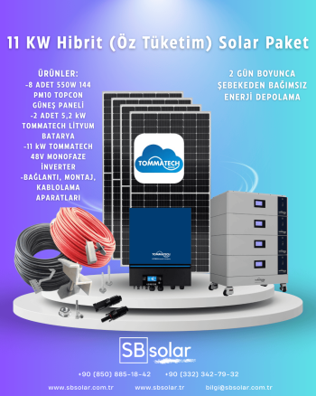 Hibrit Paket - 11 Kw İnverter Ve 10,2 Kwh Lifepo4 - Tommatech