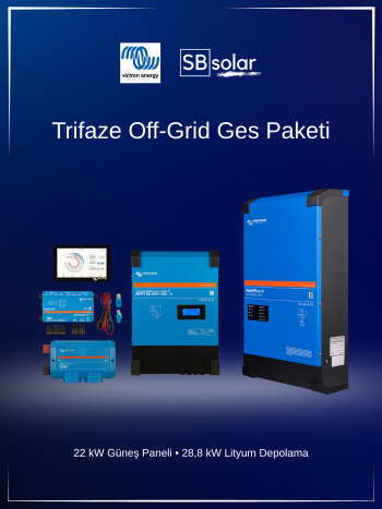 Victron Trifaze Off-Grid Ges Paketi | 22Kw Pv + 28,8Kwh Depolama