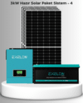 3Kw Hazır Solar Paket - 4 | 4×600W Bifacial Panel + 25.6V 100AH Lifepo4 Lityum Batarya | Mppt Akıllı Inverter Off-Grid Sistem