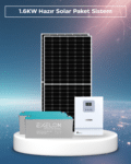 1,6Kw Hazır Solar Paket | 2×600W Bifacial Panel + 2×150AH Jel Akü | Mppt Akıllı Inverter Off-Grid Güneş Enerji Sistemi