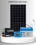 1200W Hazır Solar Paket | 400W Panel + 2×100AH Jel Akü | PWM Şarj Kontrol Off-Grid Güneş Enerji Sistemi
