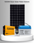 1000W Hazır Solar Paket | 400W Monokristal Panel + 2×Jel Akü | Mppt Şarj Kontrol Off-Grid Güneş Enerji Seti