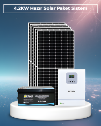 4.2Kw Hazır Solar Paket | 6×600W Bifacial Panel + 25.6V 200AH Lifepo4 Lityum Batarya | Mppt Akıllı Inverter Off-Grid Sistem