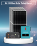 6.2Kw Hazır Solar Paket | 8×600W Bifacial Panel + 48V 100AH Lifepo4 Lityum Batarya | Mppt Akıllı Inverter Off-Grid Sistem