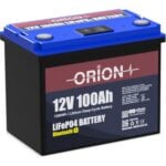 Orion 12V 100Ah Bluetooth ve LCD ekranlı LiFePO4 lityum akü