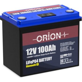 Orion 12V 100Ah Bluetooth ve LCD ekranlı LiFePO4 lityum akü
